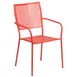 Flash Furniture CO-2-RED-GG Patio Stacking Armchair, Square Back, Metal Frame, Coral Finish, Stackable 1 image