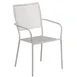 Flash Furniture CO-2-SIL-GG Patio Stacking Armchair, Square Back, Metal Frame, Light Gray Powder Coat Finish 1 image