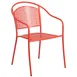 Flash Furniture CO-3-RED-GG Patio Stacking Armchair, Curved Round Back, Steel Frame, Coral Finish 1 image