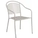 Flash Furniture CO-3-SIL-GG Patio Stacking Armchair, Curved Round Back, 1.2mm Steel Frame, Light Gray Powder Coat Finish 1 image