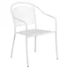 Flash Furniture CO-3-WH-GG Patio Stacking Armchair, Curved Round Back, White Powder Coat, 1.2mm Steel Frame 1 image