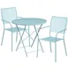 Flash Furniture CO-30RDF-02CHR2-SKY-GG 30" Round Patio Table Set, Sky Blue, 300 lb Capacity, Steel, Powder Coat Finish 1 image