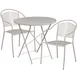 Flash Furniture CO-30RDF-03CHR2-SIL-GG 30 Round Patio Table Set 28H with 2 Stacking Arm Chairs 300 lb Weight Capacity 1 image
