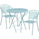 Flash Furniture CO-30RDF-03CHR2-SKY-GG 30in Round Patio Table Set, Sky Blue, 28in Height, 300 lb Chair Capacity 1 image