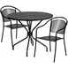 Flash Furniture CO-35RD-03CHR2-BK-GG 35.25in Round Patio Table Set, Black Powder Coat, 300 lbs Weight Capacity 1 image