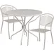 Flash Furniture CO-35RD-03CHR2-SIL-GG 35 Round Patio Table Set, 28H, 2 Chairs, Steel, Powder Coat, Light Gray 1 image