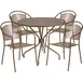 Flash Furniture CO-35RD-03CHR4-GD-GG 35" Round Patio Table Set with 4 Stacking Arm Chairs, Gold Finish, 300 lbs Capacity 1 image