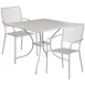 Flash Furniture CO-35SQ-02CHR2-SIL-GG 35.5 Square Patio Table Set, 2 Stacking Arm Chairs, Light Gray Powder Coat Finish, 300 lb Weight Capacity 1 image
