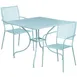 Flash Furniture CO-35SQ-02CHR2-SKY-GG 35 Square Patio Table Set, Sky Blue, 300 lb, Steel, Powder Coat Finish 1 image