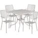 Flash Furniture CO-35SQ-02CHR4-SIL-GG 35 Square Patio Table Set with 4 Stacking Chairs, 300 lbs, Steel, Light Gray Powder Coat Finish 1 image