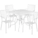 Flash Furniture CO-35SQ-02CHR4-WH-GG 35 Square Patio Table Set, White, 300 lb Chair Capacity, Steel, Powder Coat Finish 1 image