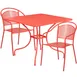 Flash Furniture CO-35SQ-03CHR2-RED-GG 35 Square Patio Table Set, Coral Red, 300 lb, Steel, Powder Coat Finish 1 image
