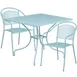 Flash Furniture CO-35SQ-03CHR2-SKY-GG 35 Square Patio Table Set, Sky Blue, 300 lbs, Steel, Powder Coat Finish 1 image