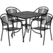 Flash Furniture CO-35SQ-03CHR4-BK-GG 35 Square Patio Table Set, Black, 4 Stacking Chairs, 300 lbs Capacity 1 image