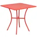 Flash Furniture CO-5-RED-GG 28x28 Square Patio Table, Steel, Coral, Powder Coat Finish 1 image