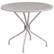 Flash Furniture CO-7-SIL-GG Round Patio Table, 35.25 dia., Steel, Light Gray Powder Coat, 1.5 Umbrella Hole 1 image