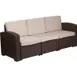 Flash Furniture DAD-SF1-3-GG Outdoor Sofa, 78.5"W, Curved Arms, Faux Rattan, Beige Cushions, Resin Frame 1 image