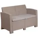 Flash Furniture DAD-SF2-2-GG Outdoor Loveseat, 47"W x 27"D x 30"H, Charcoal Faux Rattan, Gray Cushions 1 image