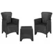 Flash Furniture DAD-SF3-2P-SET-GG 3-Piece Outdoor Patio Seating Set, Dark Gray Faux Rattan, 2 Chairs 15" Square Side Table 1 image