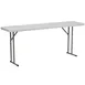 Flash Furniture DAD-YCZ-180-GW-GG Folding Table, 72"W x 18"D x 29"H, Granite White Plastic Top, Gray Metal Legs, 220 lbs Capacity 1 image