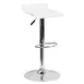 Flash Furniture DS-801-CONT-WH-GG White Swivel Bar Stool, Adjustable Height, Upholstered Low Back, Chrome Base, 17-5/8" Dia. 1 image