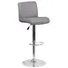 Flash Furniture DS-8101B-GY-GG Gray Vinyl Swivel Bar Stool, Upholstered Back and Seat, Adjustable Height, 17-5/8" Chrome Base 1 image