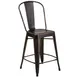 Flash Furniture ET-3534-24-COP-GG Copper Counter Height Outdoor Bar Stool, 500 lb. Weight Capacity, Metal Seat & Back 1 image
