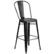 Flash Furniture ET-3534-30-BK-GG Commercial Outdoor Bar Stool, 500 lb, Black, Galvanized Steel, Distressed Finish 1 image