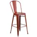 Flash Furniture ET-3534-30-RD-GG Commercial Outdoor Bar Stool, 500 lb, Kelly Red, Galvanized Steel, Distressed Finish 1 image