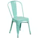 Flash Furniture ET-3534-MINT-GG Stackable Chair, Mint, 500 lbs, Metal, Curved Slat Back, 8‑High Stack 1 image