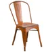 Flash Furniture ET-3534-OR-GG Stackable Outdoor Chair, Orange Metal, 500 lbs, Slat Back, Powder-Coat, 8‑High 1 image