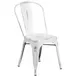 Flash Furniture ET-3534-WH-GG Stackable Outdoor Chair, 500 lbs, White Metal, Powder Coat, 8‑High Stack 1 image
