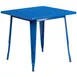 Flash Furniture ET-CT002-1-BL-GG Square Dining Table, 31.5Wx31.5Dx29.5H, Blue, Galvanized Steel, Powder Coat Finish 1 image