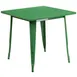 Flash Furniture ET-CT002-1-GN-GG 31x31 Square Green Dining Table, 29.5 Height, Galvanized Steel, Powder Coat Finish 1 image