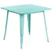 Flash Furniture ET-CT002-1-MINT-GG Square Dining Table, 31.5Wx31.5Dx29.5H, Galvanized Steel, Mint 1 image