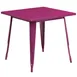 Flash Furniture ET-CT002-1-PUR-GG 31" Square Dining Table, Purple, MDF Top, Galvanized Steel Base 1 image