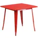 Flash Furniture ET-CT002-1-RED-GG 31" Square Dining Table, Red Powder Coat, MDF Top, Galvanized Steel Base 1 image