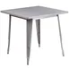 Flash Furniture ET-CT002-1-SIL-GG Square Dining Table, 31.5Wx31.5Dx29.5H, Silver, Galvanized Steel, Powder Coat Finish 1 image