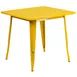 Flash Furniture ET-CT002-1-YL-GG Square Dining Table, 31.5Wx31.5Dx29.5H, Yellow, Galvanized Steel, Powder Coat Finish 1 image
