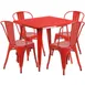 Flash Furniture ET-CT002-4-30-RED-GG 31x31 Square Table Set, Red Powder Coat, 4 Chairs, 29 Height 1 image