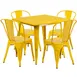 Flash Furniture ET-CT002-4-30-YL-GG 31 Square Table Set with 4 Yellow Chairs 1 image