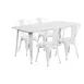 Flash Furniture ET-CT005-4-30-WH-GG 63" Rectangular White Outdoor Table Set with 4 Chairs 1 image