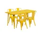 Flash Furniture ET-CT005-4-30-YL-GG 63" Rectangular Table Set, 4 Chairs, Yellow, Powder Coat Finish, Galvanized Steel 1 image