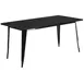 Flash Furniture ET-CT005-BK-GG 63" Rectangular Dining Table, Black, Galvanized Steel, Powder Coat Finish 1 image