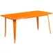 Flash Furniture ET-CT005-OR-GG 63" Rectangular Dining Table, Orange, Galvanized Steel, Powder Coat Finish 1 image