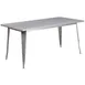 Flash Furniture ET-CT005-SIL-GG 63" Rectangular Dining Table, Silver, Galvanized Steel, Powder Coat Finish 1 image
