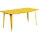 Flash Furniture ET-CT005-YL-GG 63" Rectangular Dining Table, Yellow, Galvanized Steel, Powder Coat Finish 1 image