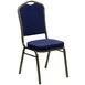 Flash Furniture FD-C01-GOLDVEIN-S0810-GG Hercules Series Navy Blue Stackable Banquet Chair, 500 lb. Capacity, Fabric Upholstered 1 image