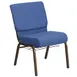 Flash Furniture FD-CH0221-4-GV-BLUE-BAS-GG Hercules Series Extra Wide Stacking Church Chair, 800 lb. weight capacity, blue fabric upholstery, 4" thick seat, gold vein finish 1 image
