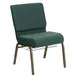 Flash Furniture FD-CH0221-4-GV-S0808-BAS-GG Hercules Series Extra Wide Stacking Church Chair, 800 lb, Hunter Green Fabric, Gold Vein Finish 1 image